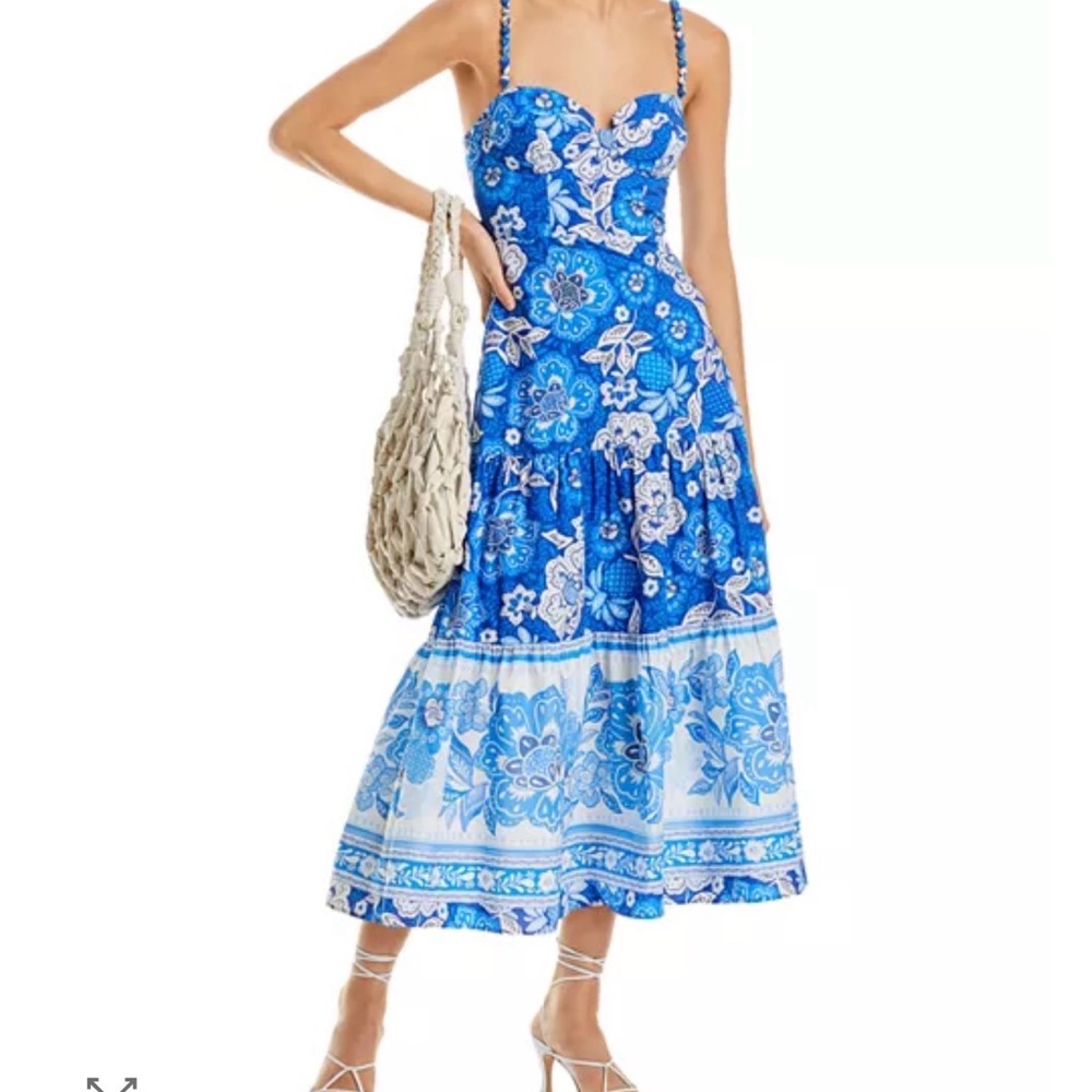 FARM Rio Vibrant Blue and White Dress